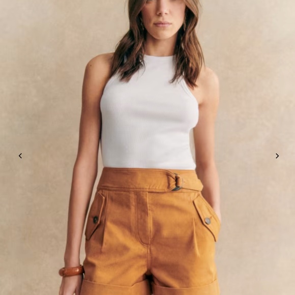 NWOT Sézane Cedric Shorts 38 Saffron - Picture 1 of 6